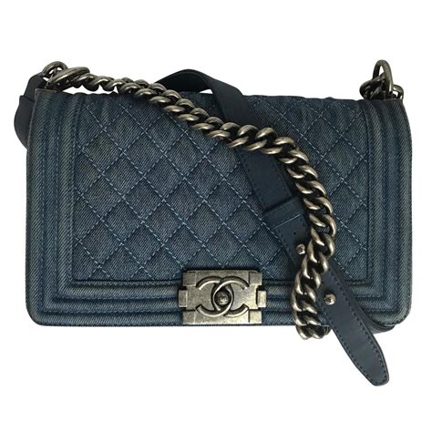 denim chanel boy bag